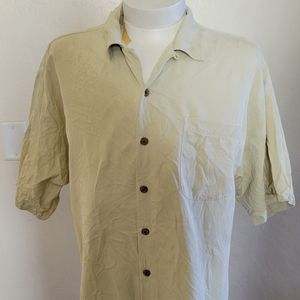 Tommy Bahama Mens Green Button Down Camp Shirt